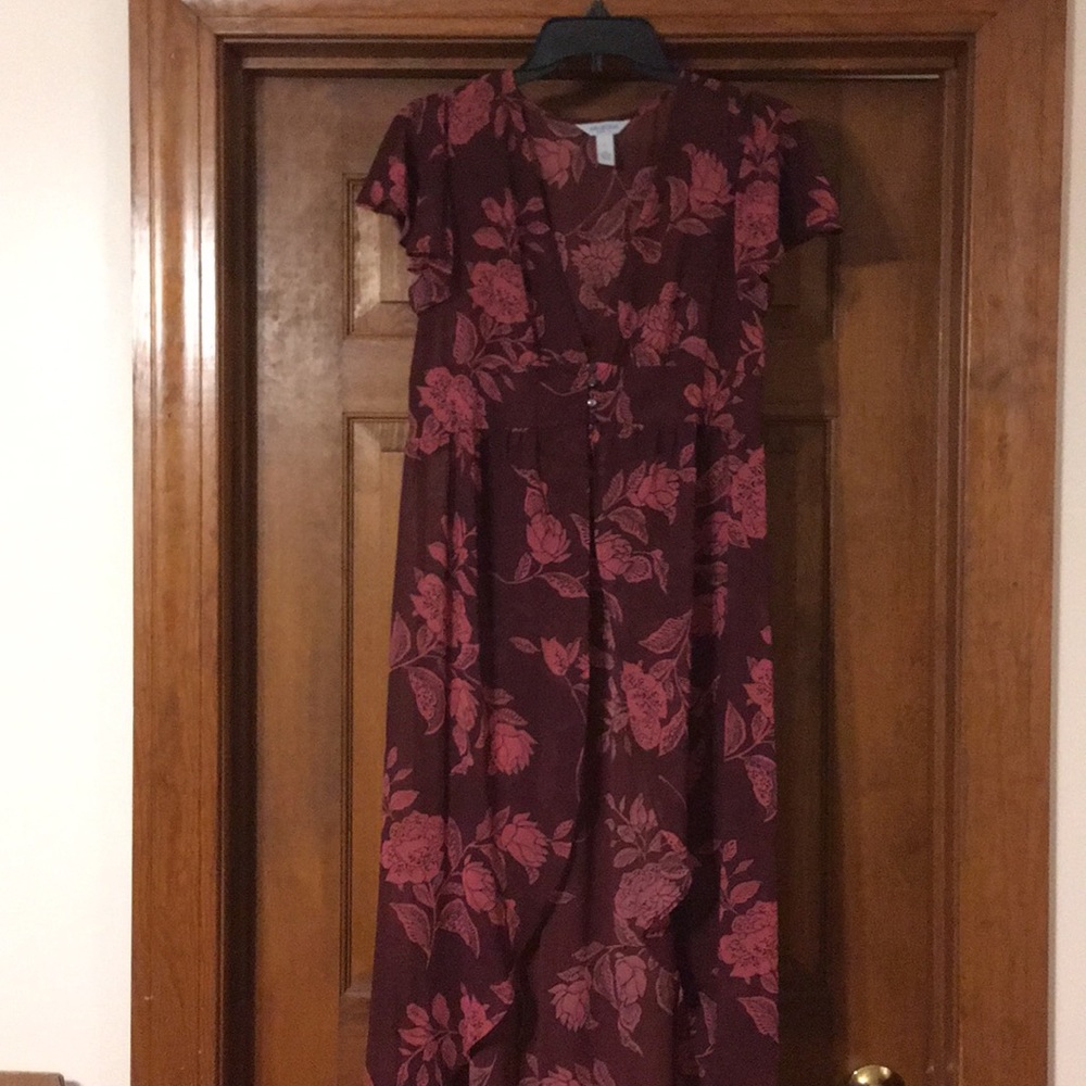 Maroon sheer shirt/dress